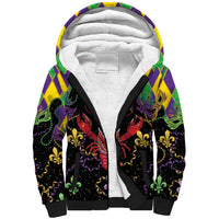 Mardi Gras Crawfish Sherpa Hoodie On Tuesdays We Wear Beads - Wonder Print Shop