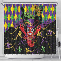 Mardi Gras Crawfish Shower Curtain On Tuesdays We Wear Beads - Wonder Print Shop