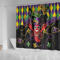 Mardi Gras Crawfish Shower Curtain On Tuesdays We Wear Beads - Wonder Print Shop