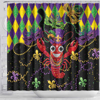 Mardi Gras Crawfish Shower Curtain On Tuesdays We Wear Beads - Wonder Print Shop
