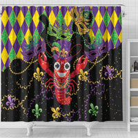 Mardi Gras Crawfish Shower Curtain On Tuesdays We Wear Beads - Wonder Print Shop