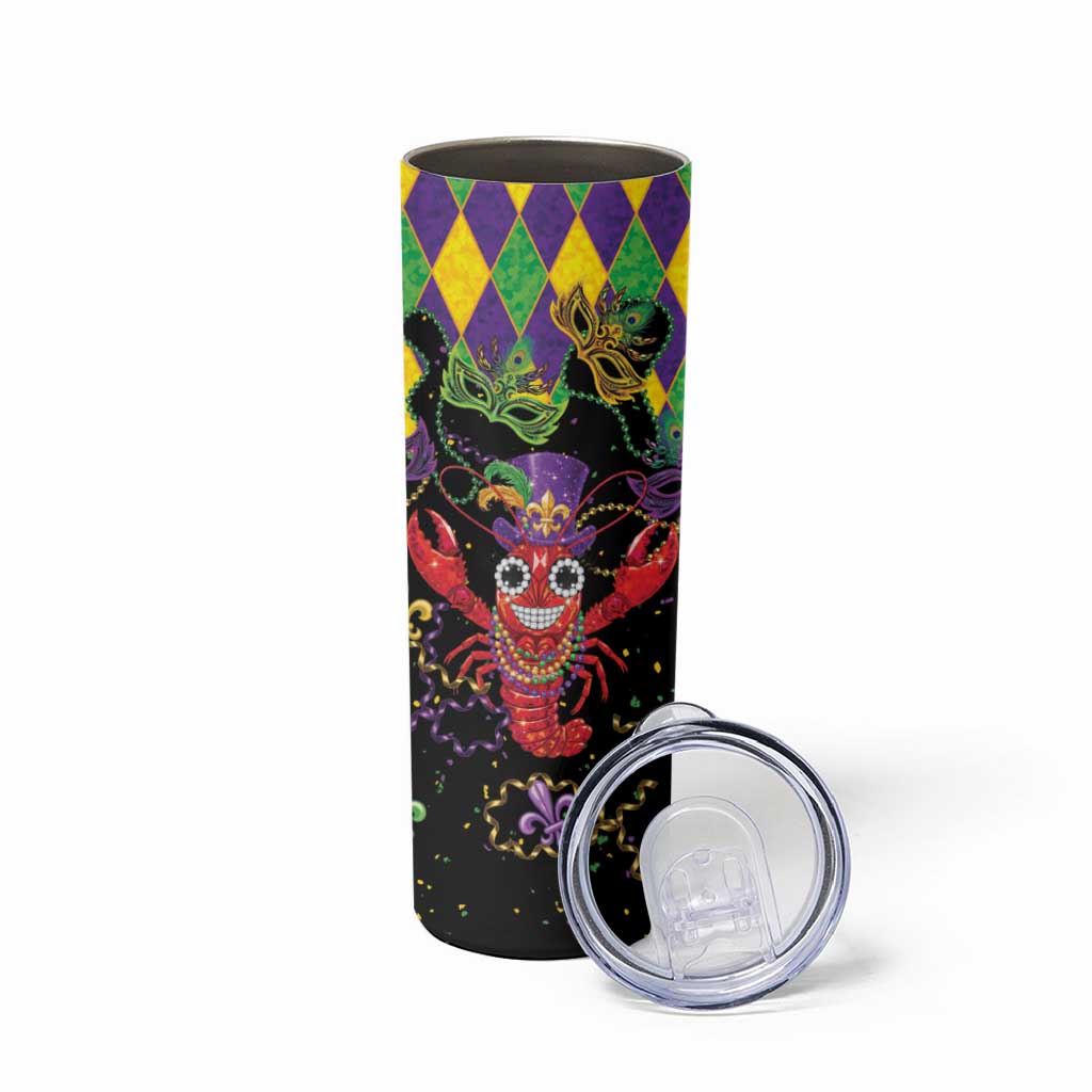 Mardi Gras Crawfish Skinny Tumbler On Tuesdays We Wear Beads - Wonder Print Shop