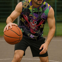 Mardi Gras Crawfish Sleeveless Hoodie On Tuesdays We Wear Beads - Wonder Print Shop