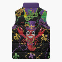 Mardi Gras Crawfish Sleeveless Puffer Jacket On Tuesdays We Wear Beads - Wonder Print Shop