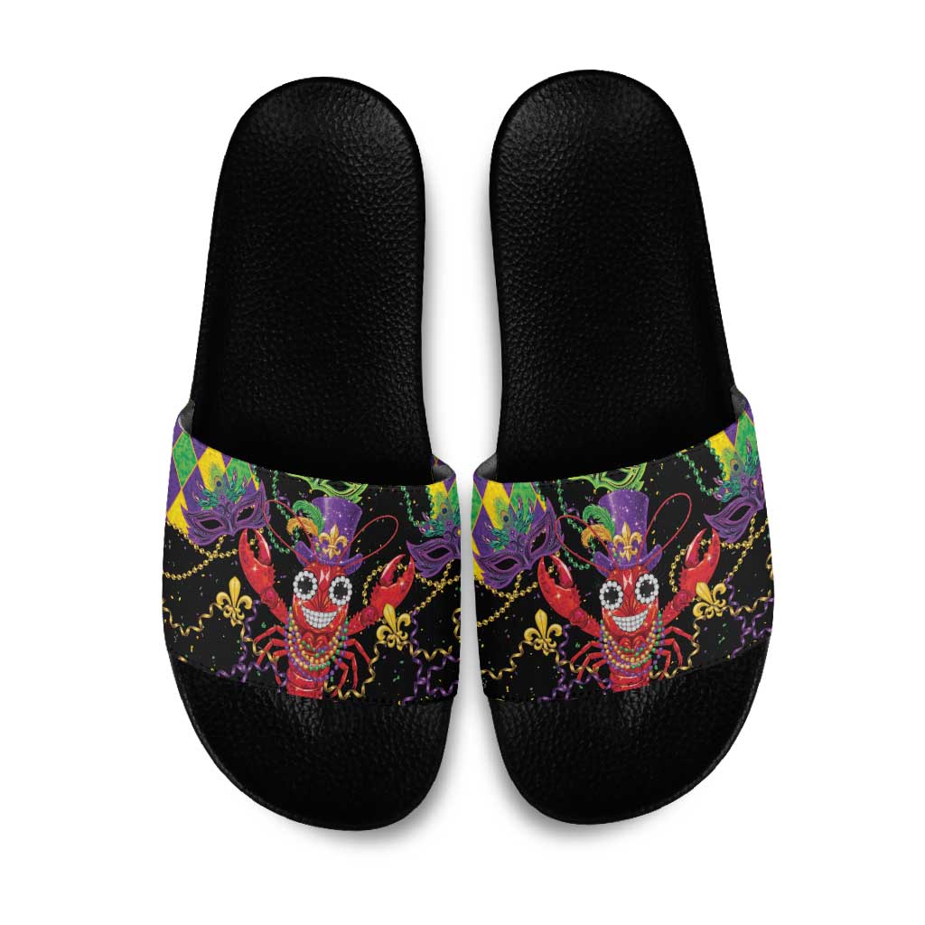 Mardi Gras Crawfish Slide Sandals On Tuesdays We Wear Beads - Wonder Print Shop
