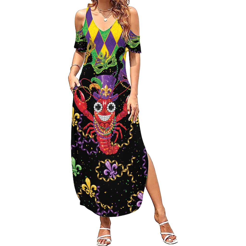 Mardi Gras Crawfish Summer Maxi Dress On Tuesdays We Wear Beads - Wonder Print Shop
