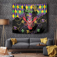 Mardi Gras Crawfish Tapestry On Tuesdays We Wear Beads - Wonder Print Shop