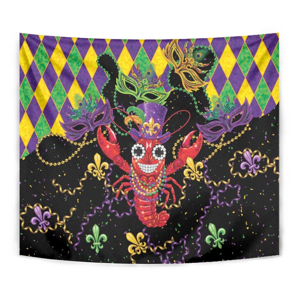 Mardi Gras Crawfish Tapestry On Tuesdays We Wear Beads - Wonder Print Shop