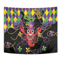 Mardi Gras Crawfish Tapestry On Tuesdays We Wear Beads - Wonder Print Shop