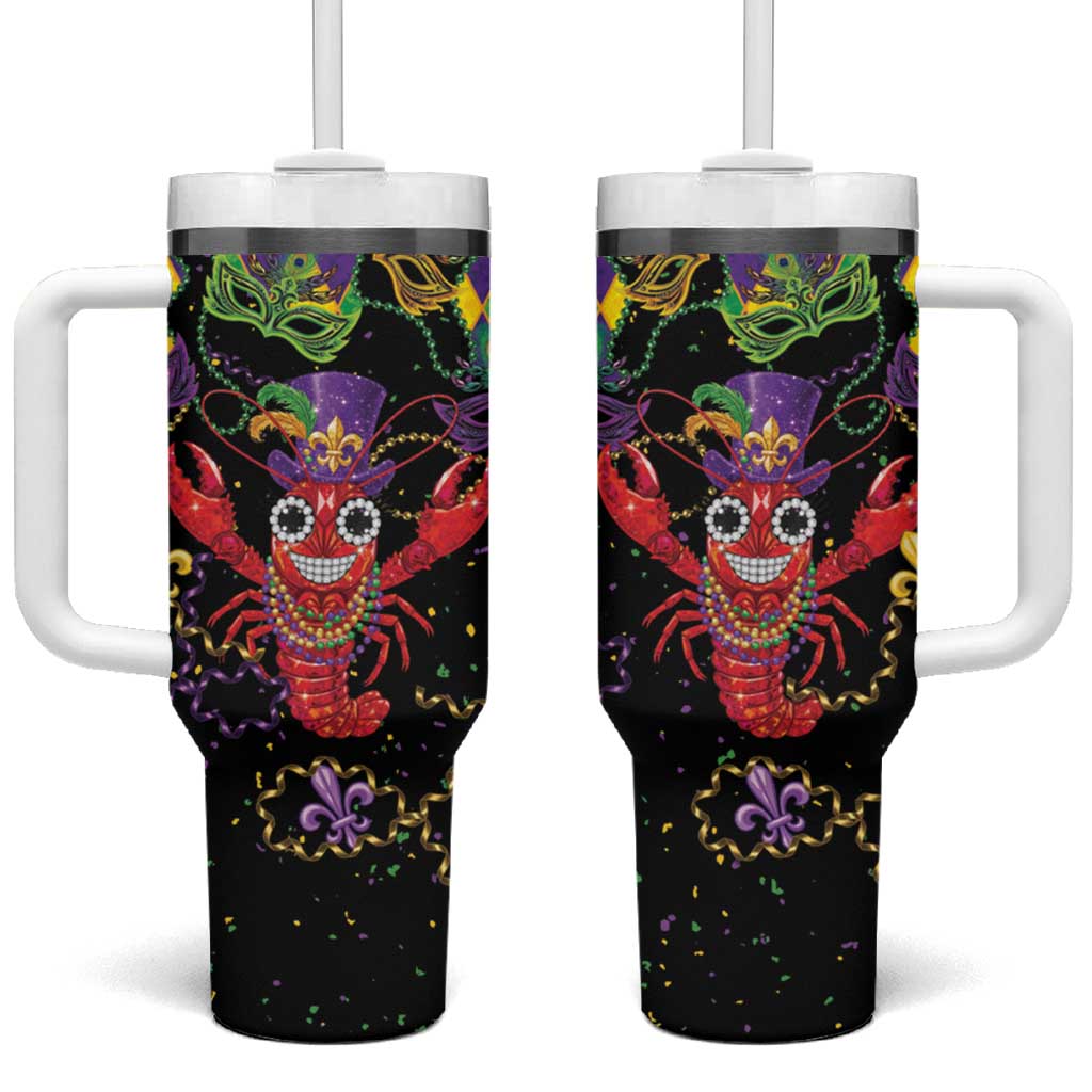 Mardi Gras Crawfish Tumbler With Handle On Tuesdays We Wear Beads - Wonder Print Shop