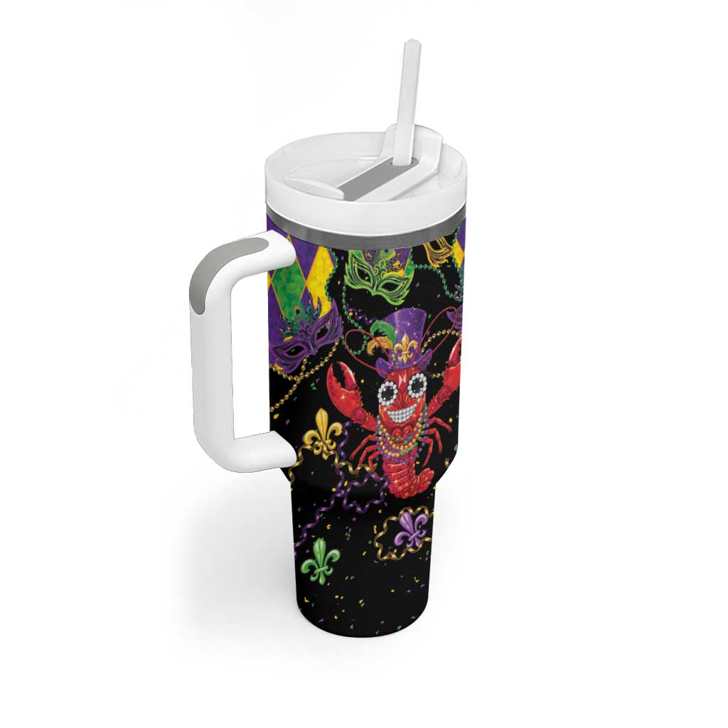 Mardi Gras Crawfish Tumbler With Handle On Tuesdays We Wear Beads - Wonder Print Shop