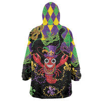 Mardi Gras Crawfish Wearable Blanket Hoodie On Tuesdays We Wear Beads - Wonder Print Shop