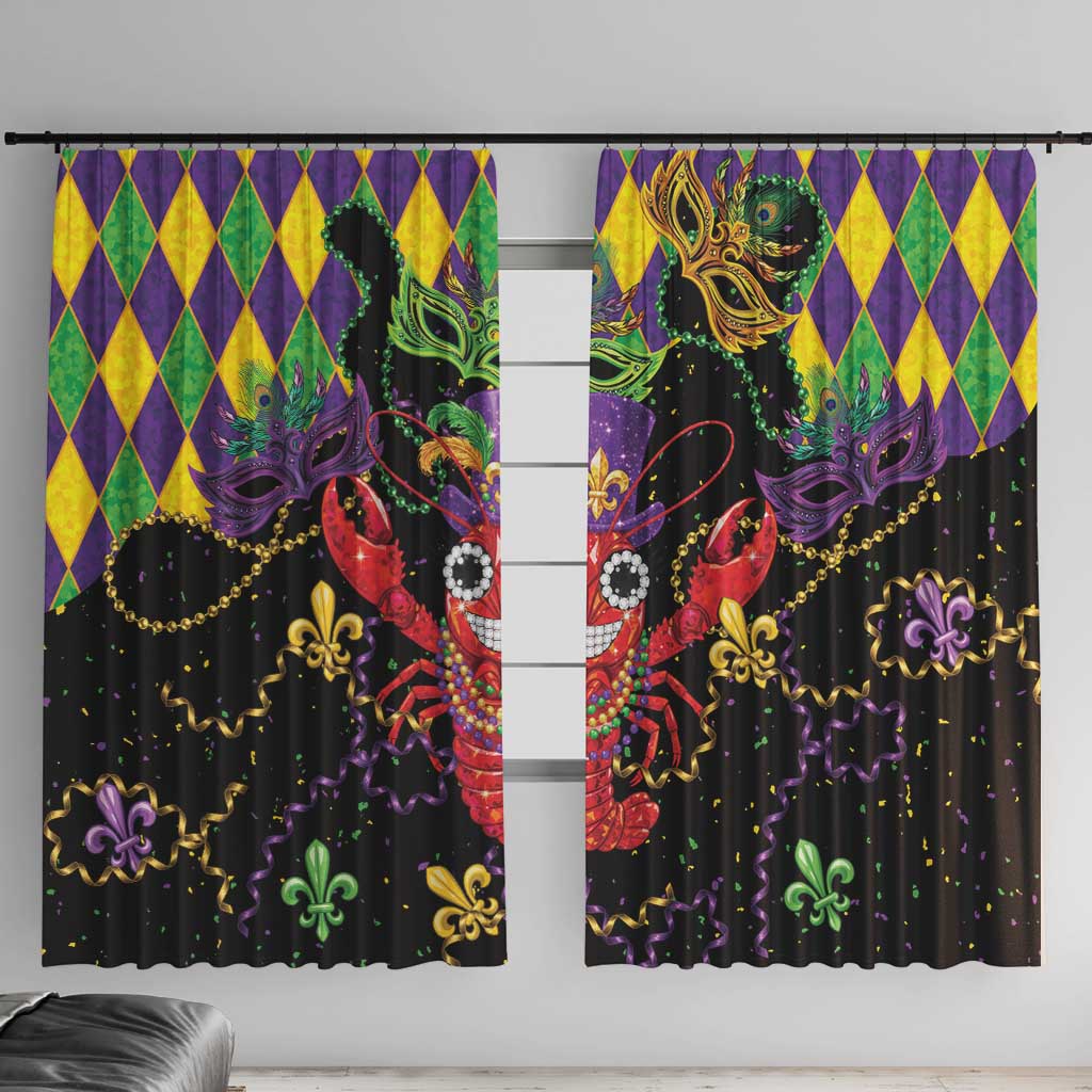 Mardi Gras Crawfish Window Curtain On Tuesdays We Wear Beads - Wonder Print Shop