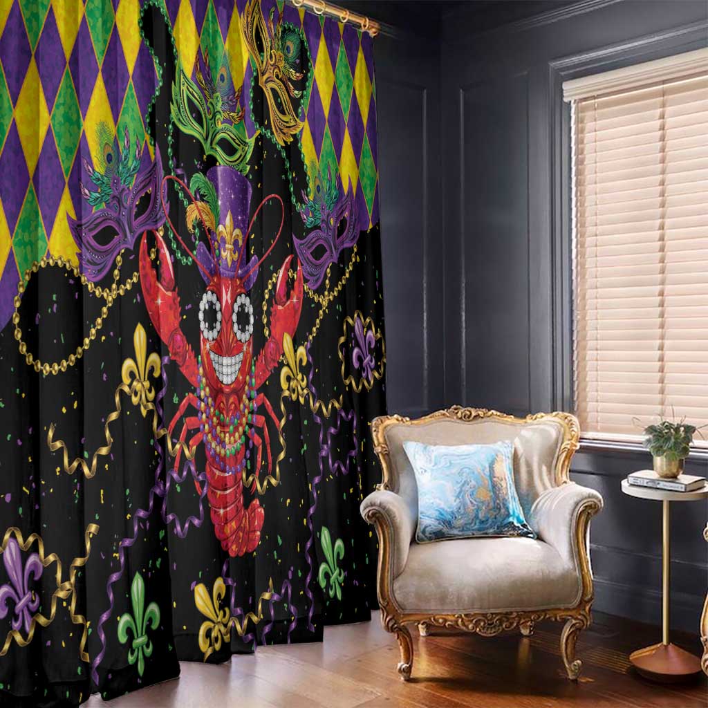 Mardi Gras Crawfish Window Curtain On Tuesdays We Wear Beads - Wonder Print Shop