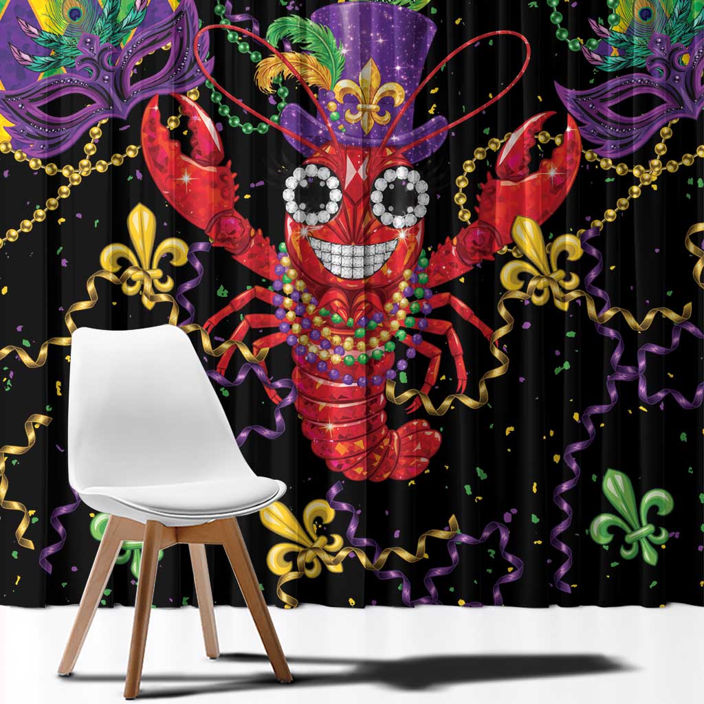 Mardi Gras Crawfish Window Curtain On Tuesdays We Wear Beads - Wonder Print Shop