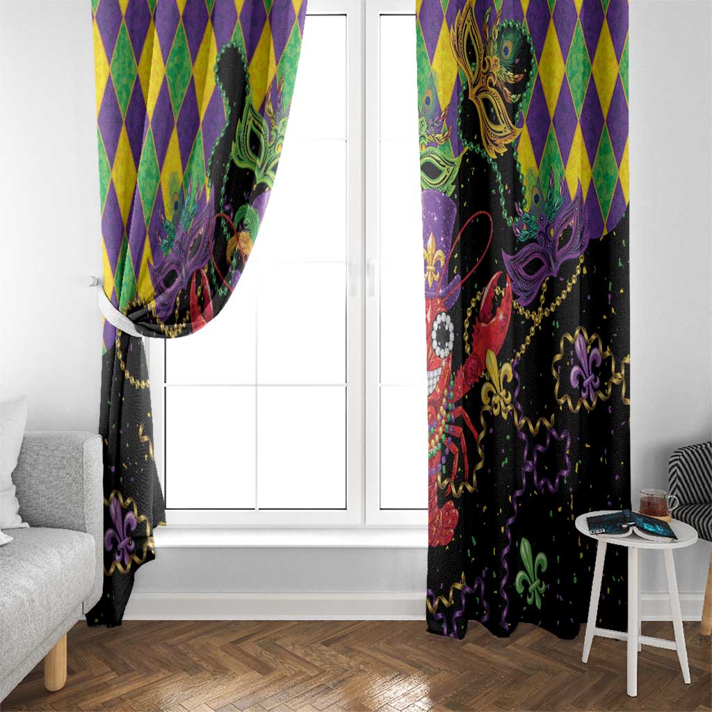 Mardi Gras Crawfish Window Curtain On Tuesdays We Wear Beads - Wonder Print Shop