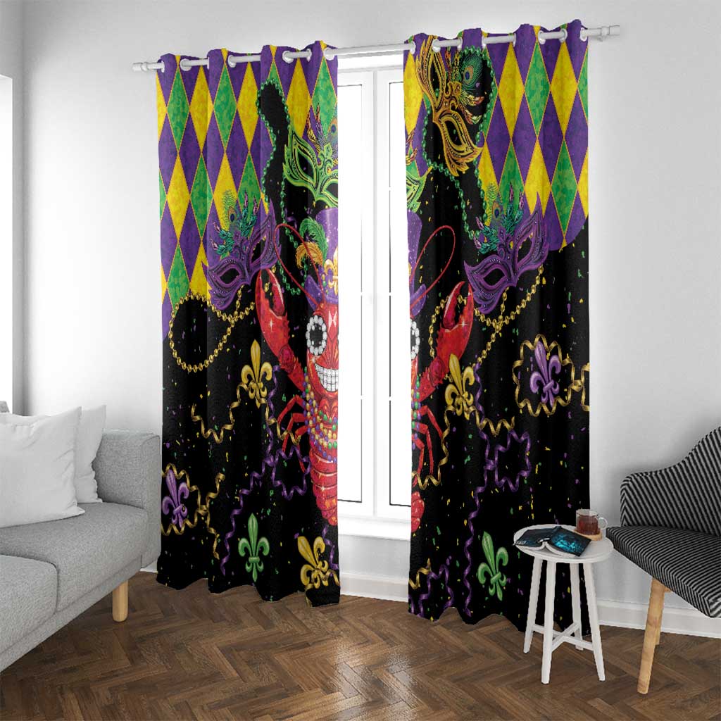 Mardi Gras Crawfish Window Curtain On Tuesdays We Wear Beads - Wonder Print Shop