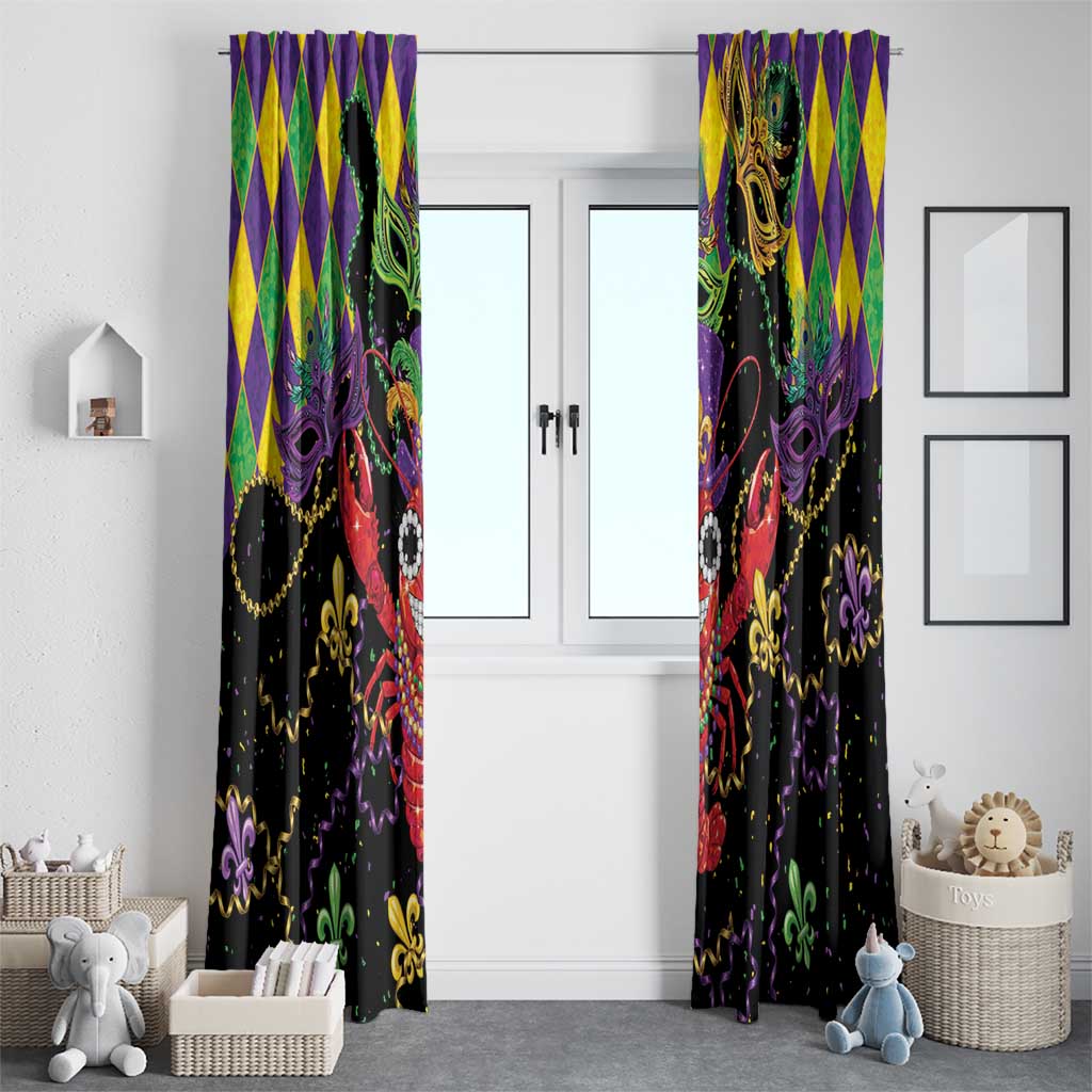 Mardi Gras Crawfish Window Curtain On Tuesdays We Wear Beads - Wonder Print Shop