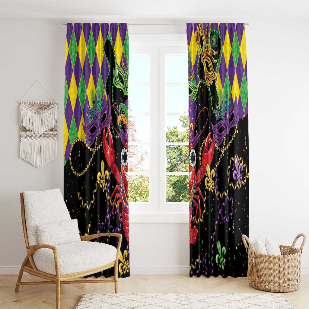Mardi Gras Crawfish Window Curtain On Tuesdays We Wear Beads - Wonder Print Shop