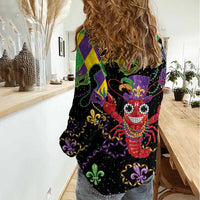 Mardi Gras Crawfish Women Casual Shirt On Tuesdays We Wear Beads - Wonder Print Shop