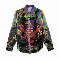 Mardi Gras Crawfish Women Casual Shirt On Tuesdays We Wear Beads - Wonder Print Shop