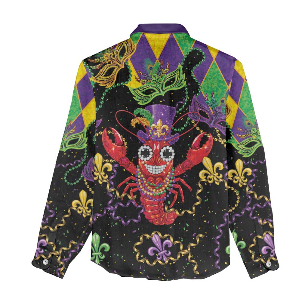 Mardi Gras Crawfish Women Casual Shirt On Tuesdays We Wear Beads - Wonder Print Shop