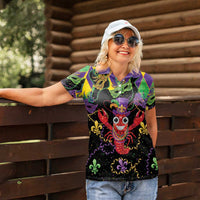 Mardi Gras Crawfish Women Polo Shirt On Tuesdays We Wear Beads - Wonder Print Shop