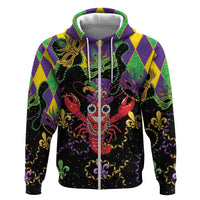 Mardi Gras Crawfish Zip Hoodie On Tuesdays We Wear Beads - Wonder Print Shop