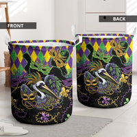 Mardi Gras Pelican Laundry Basket On Tuesdays We Wear Beads - Wonder Print Shop