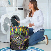 Mardi Gras Pelican Laundry Basket On Tuesdays We Wear Beads - Wonder Print Shop