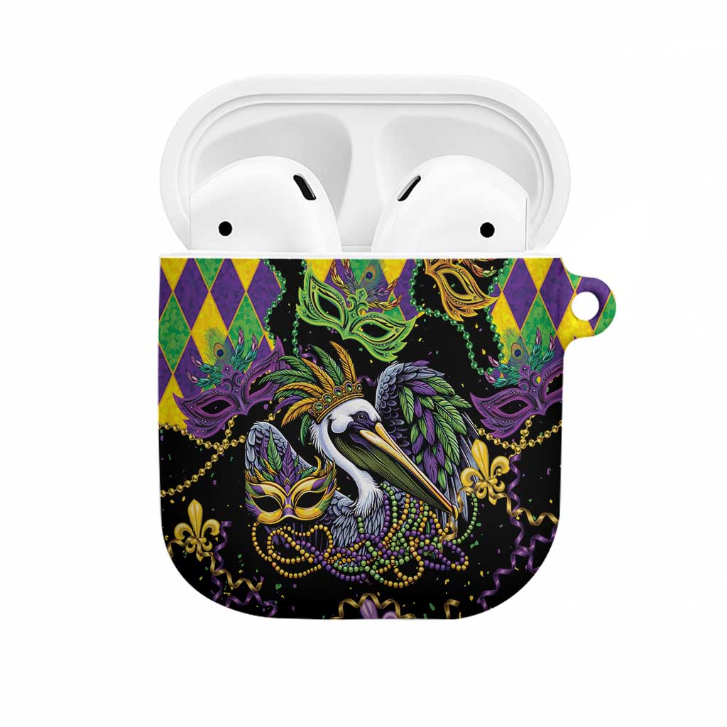 Mardi Gras Pelican AirPods Case On Tuesdays We Wear Beads - Wonder Print Shop