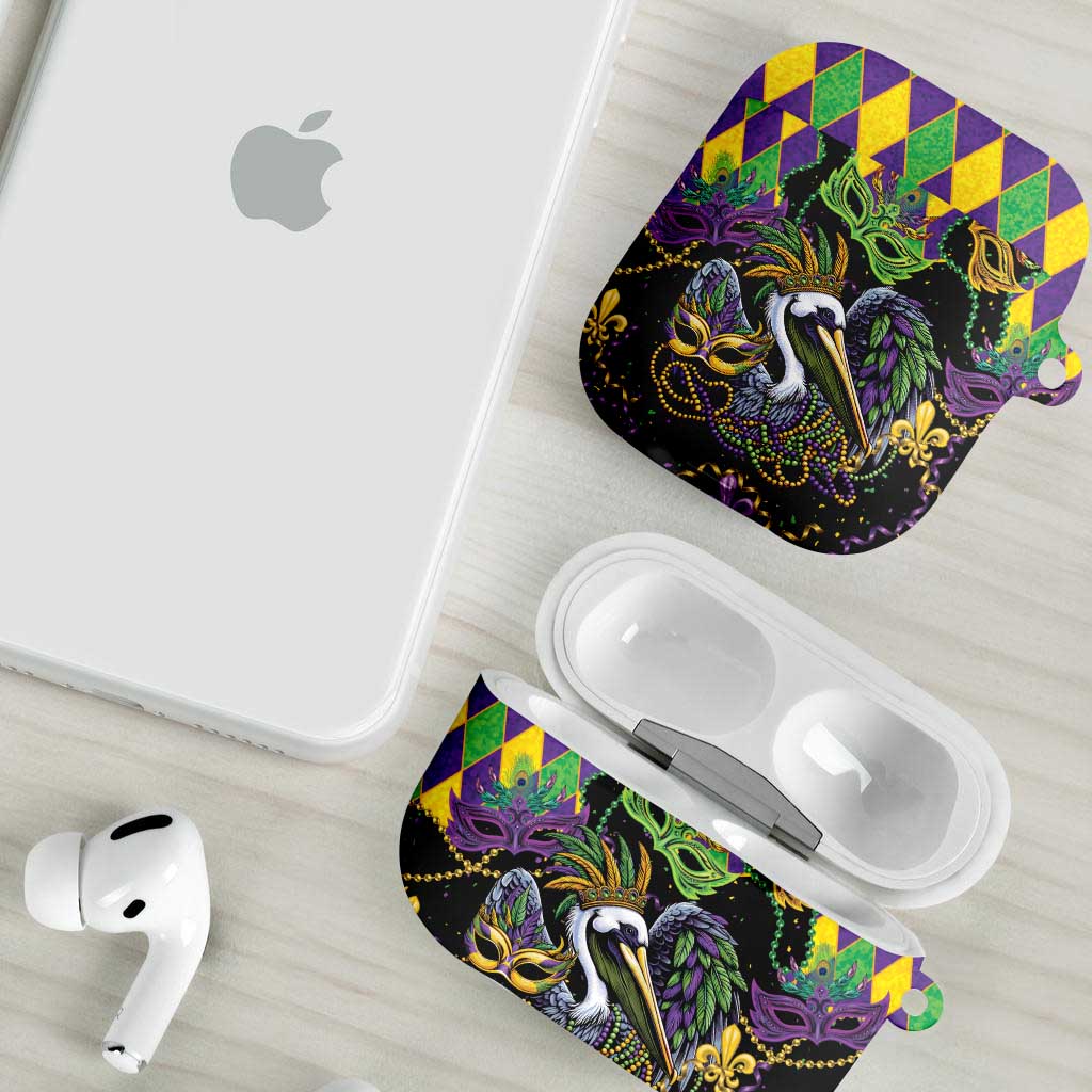 Mardi Gras Pelican AirPods Case On Tuesdays We Wear Beads - Wonder Print Shop