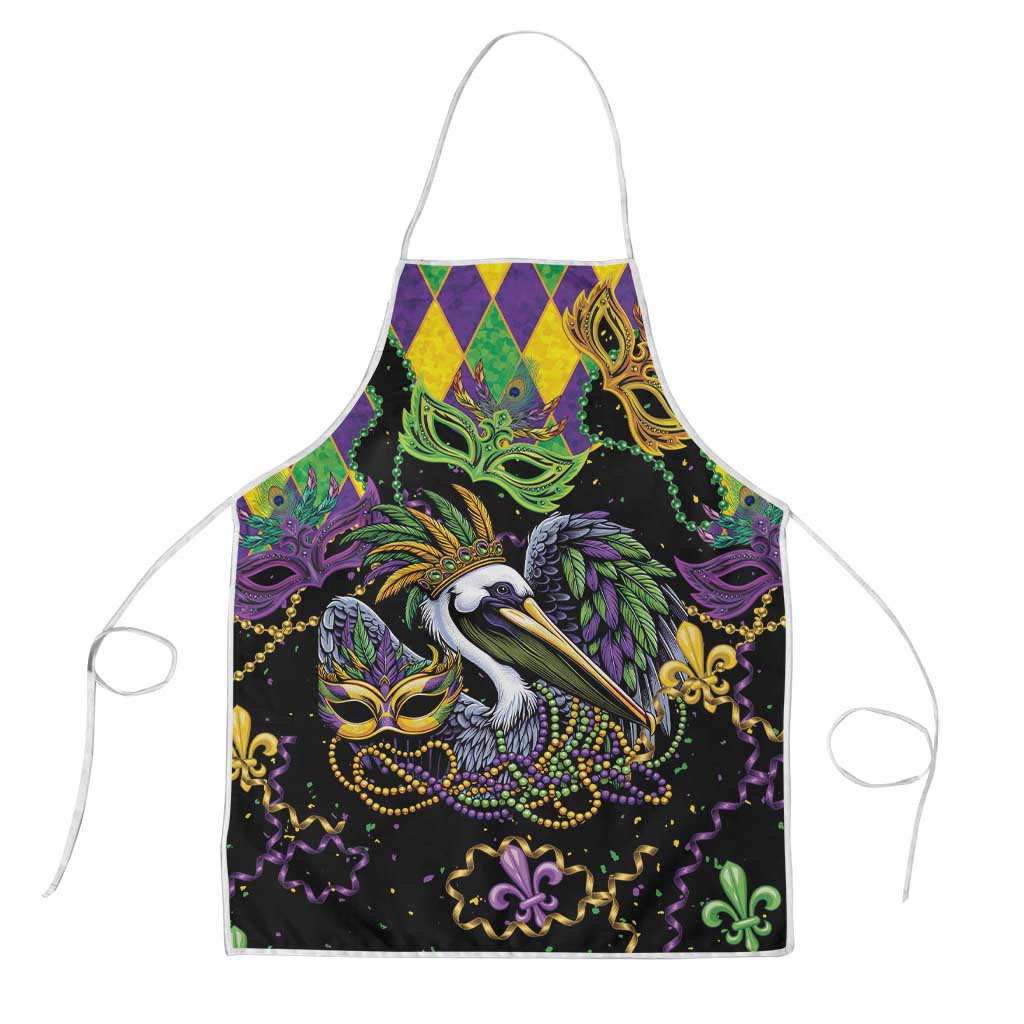Mardi Gras Pelican Apron On Tuesdays We Wear Beads - Wonder Print Shop