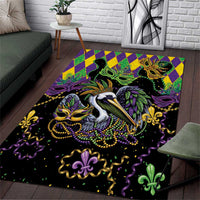 Mardi Gras Pelican Area Rug On Tuesdays We Wear Beads - Wonder Print Shop
