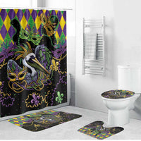 Mardi Gras Pelican Bathroom Set On Tuesdays We Wear Beads - Wonder Print Shop