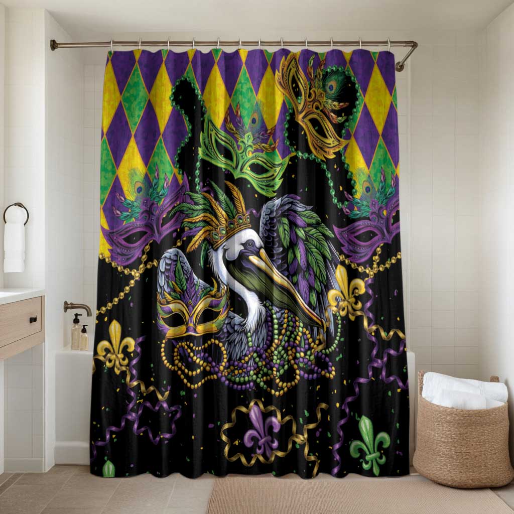 Mardi Gras Pelican Bathroom Set On Tuesdays We Wear Beads - Wonder Print Shop