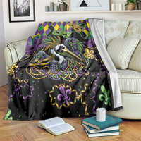 Mardi Gras Pelican Blanket On Tuesdays We Wear Beads - Wonder Print Shop