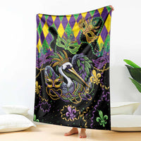 Mardi Gras Pelican Blanket On Tuesdays We Wear Beads - Wonder Print Shop