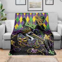 Mardi Gras Pelican Blanket On Tuesdays We Wear Beads - Wonder Print Shop