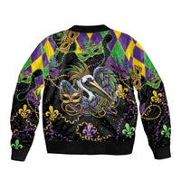Mardi Gras Pelican Bomber Jacket On Tuesdays We Wear Beads - Wonder Print Shop