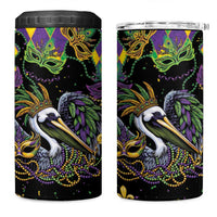 Mardi Gras Pelican 4 in 1 Can Cooler Tumbler On Tuesdays We Wear Beads - Wonder Print Shop