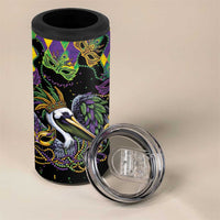 Mardi Gras Pelican 4 in 1 Can Cooler Tumbler On Tuesdays We Wear Beads - Wonder Print Shop