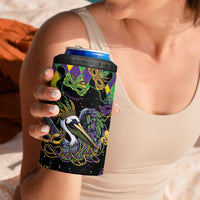 Mardi Gras Pelican 4 in 1 Can Cooler Tumbler On Tuesdays We Wear Beads - Wonder Print Shop