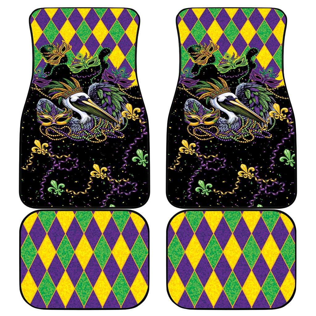Mardi Gras Pelican Car Mats On Tuesdays We Wear Beads - Wonder Print Shop