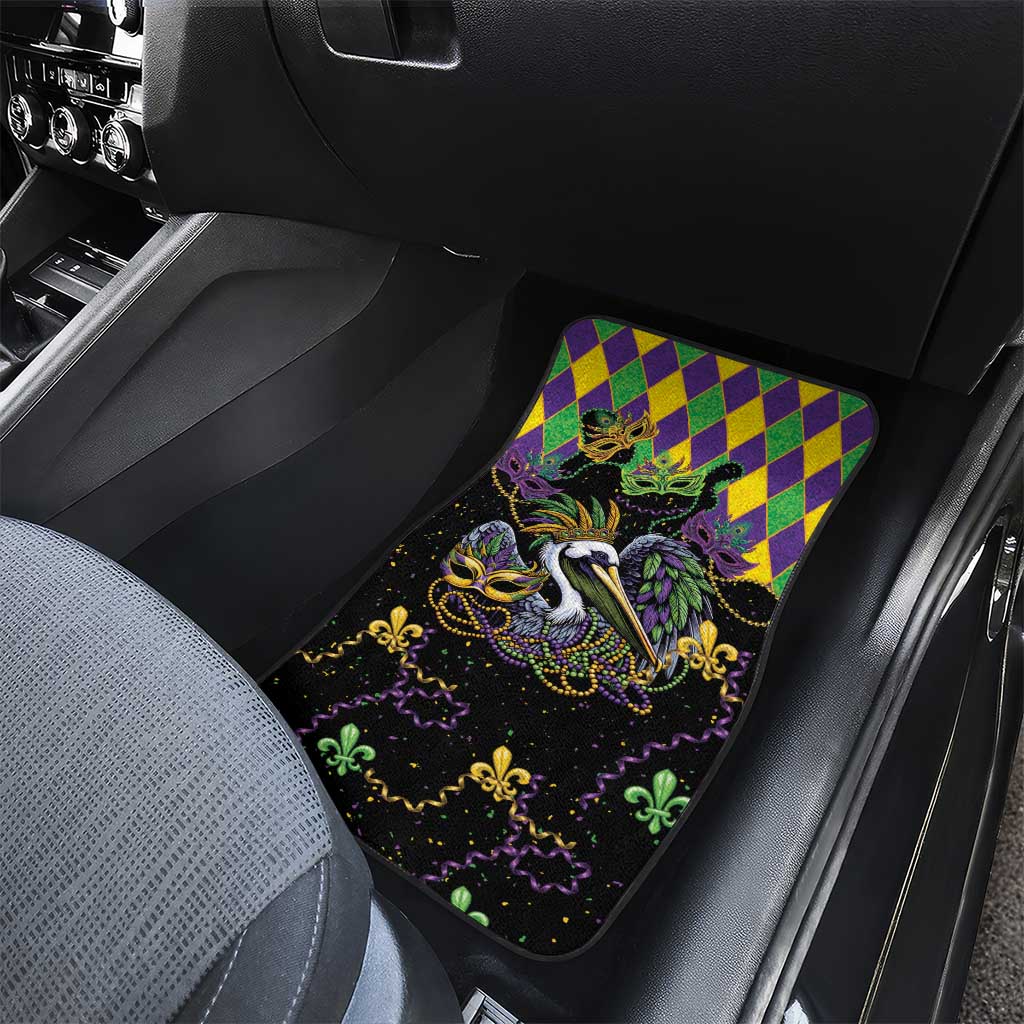 Mardi Gras Pelican Car Mats On Tuesdays We Wear Beads - Wonder Print Shop