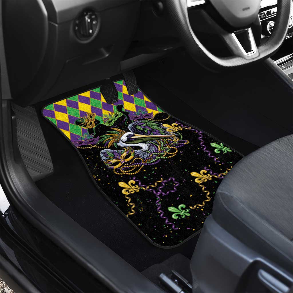 Mardi Gras Pelican Car Mats On Tuesdays We Wear Beads - Wonder Print Shop