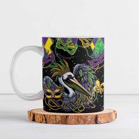 Mardi Gras Pelican Ceramic Mug On Tuesdays We Wear Beads - Wonder Print Shop