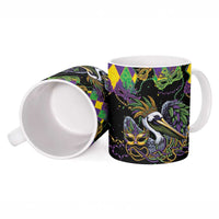 Mardi Gras Pelican Ceramic Mug On Tuesdays We Wear Beads - Wonder Print Shop