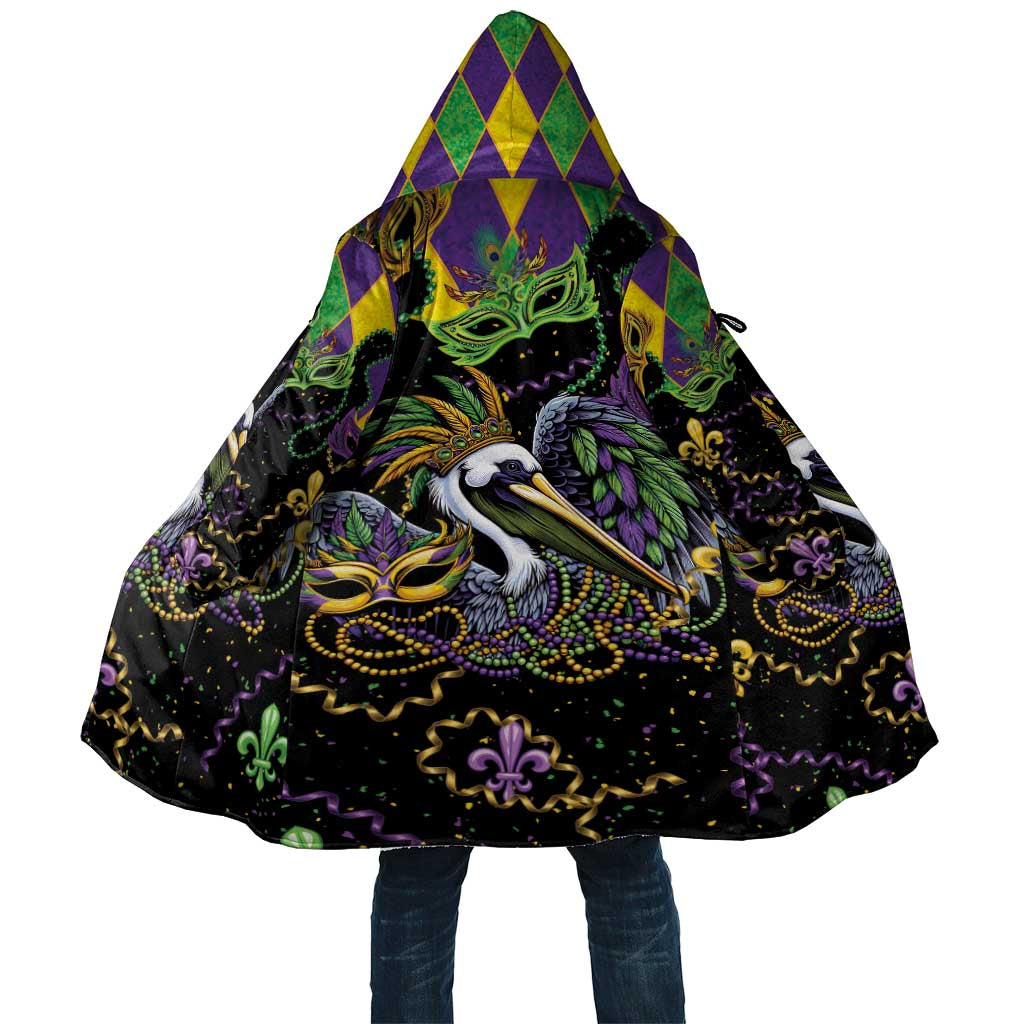 Mardi Gras Pelican Cloak On Tuesdays We Wear Beads - Wonder Print Shop