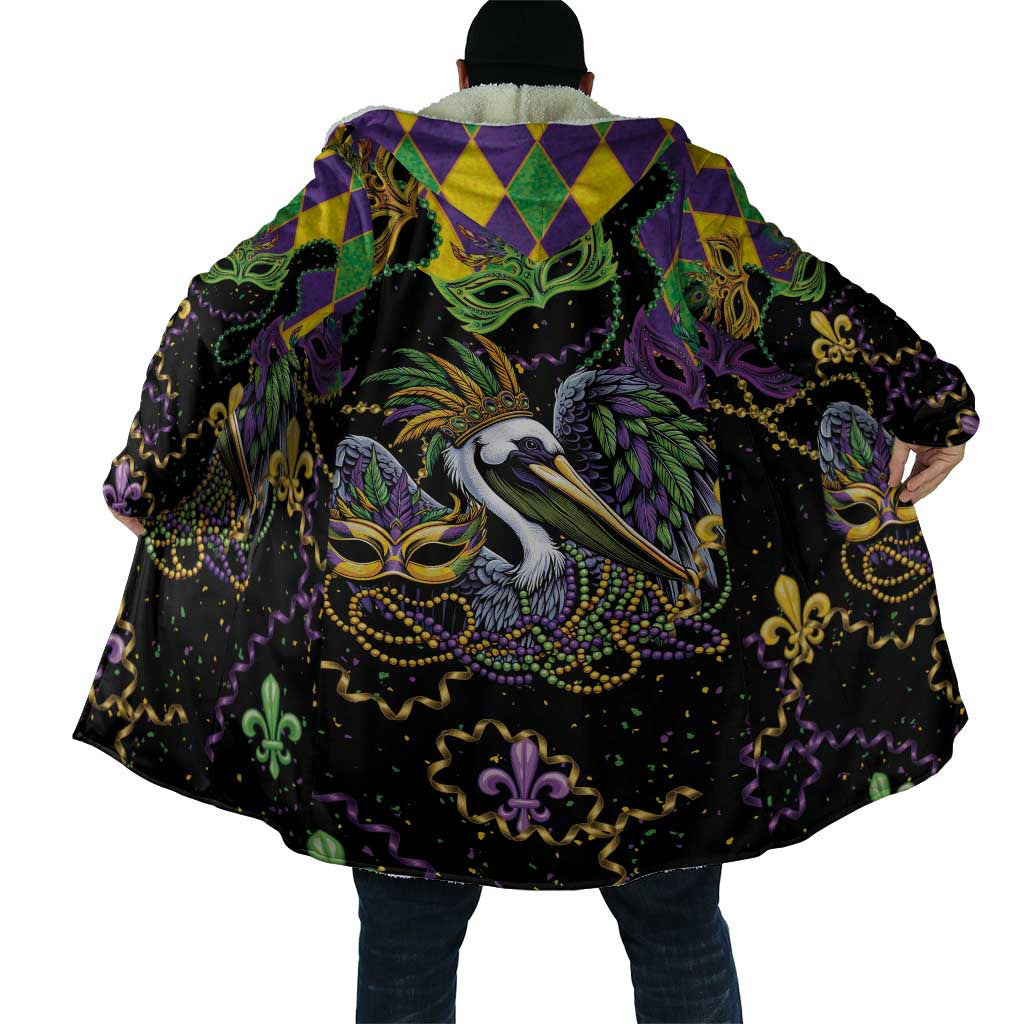 Mardi Gras Pelican Cloak On Tuesdays We Wear Beads - Wonder Print Shop